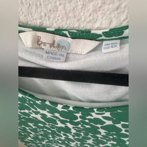 Boden Fit & Flare Jersey Midi Dress in green floral Size 4 - Picture 4 of 6